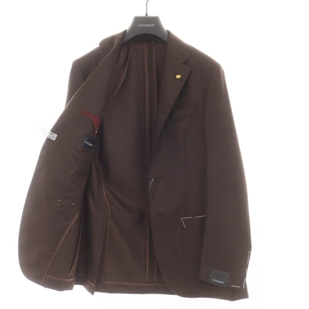 【新品】サルトリア ラトーレ SARTORIA LATORRE ウール テーラードジャケット ダークブラウン【 44 】【 状態ランクN 】【 メンズ 】