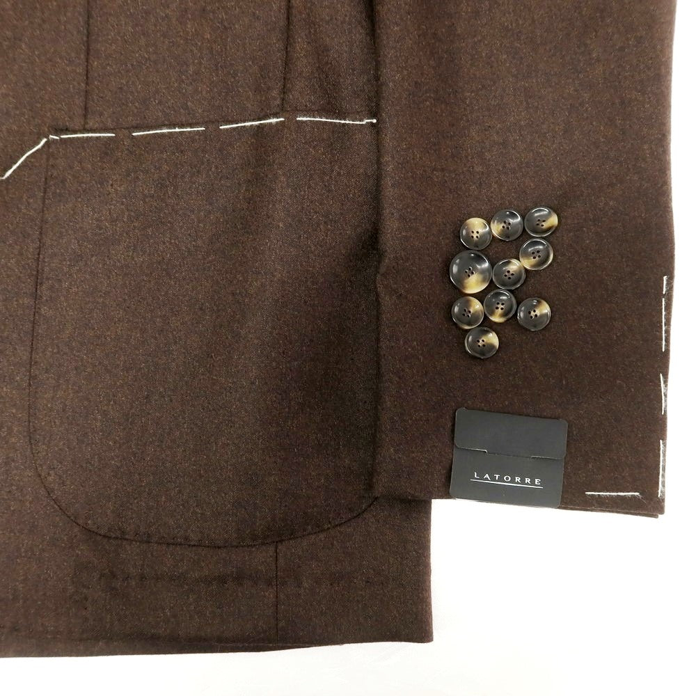 【新品】サルトリア ラトーレ SARTORIA LATORRE ウール テーラードジャケット ダークブラウン【 44 】【 状態ランクN 】【 メンズ 】