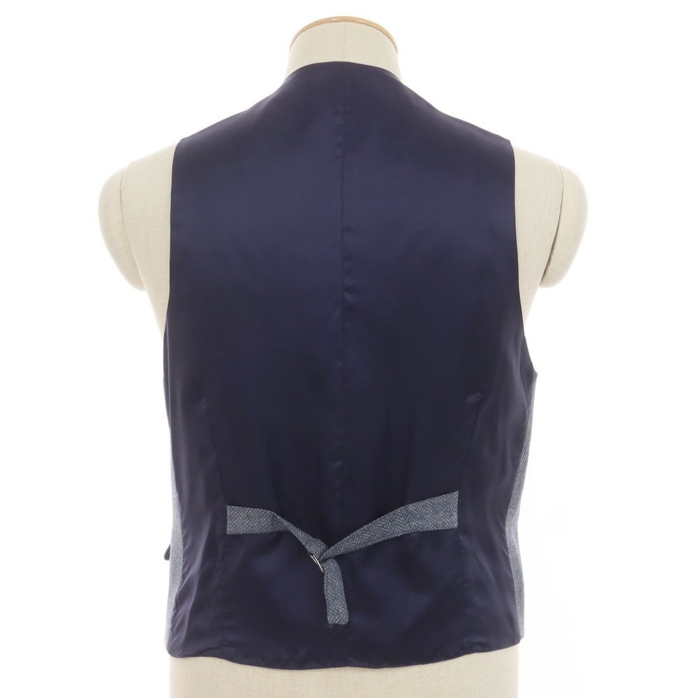 【新品】サルトリア ラトーレ SARTORIA LATORRE コットンウール ジレ ベスト グレーxブルー系【 44 】【 状態ランクN 】【 メンズ 】
