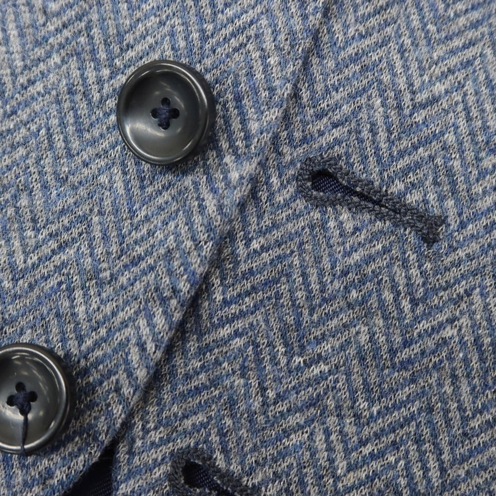 【新品】サルトリア ラトーレ SARTORIA LATORRE コットンウール ジレ ベスト グレーxブルー系【 44 】【 状態ランクN 】【 メンズ 】