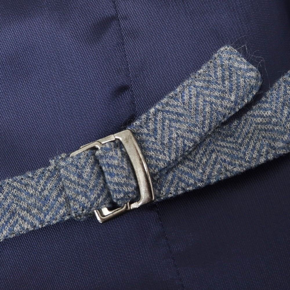 【新品】サルトリア ラトーレ SARTORIA LATORRE コットンウール ジレ ベスト グレーxブルー系【 44 】【 状態ランクN 】【 メンズ 】