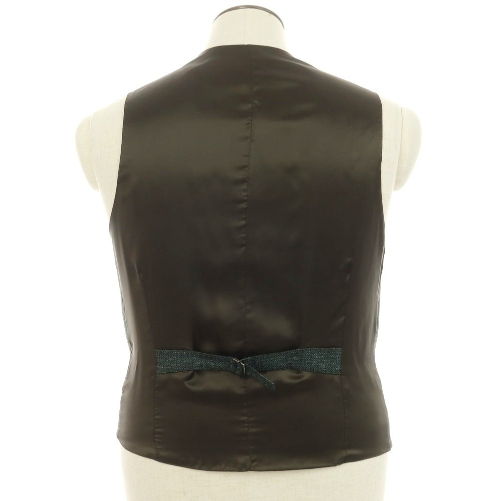 【新品】サルトリア ラトーレ SARTORIA LATORRE ウール ジレ ベスト グリーンxダークオリーブ【 50 】【 状態ランクN 】【 メンズ 】