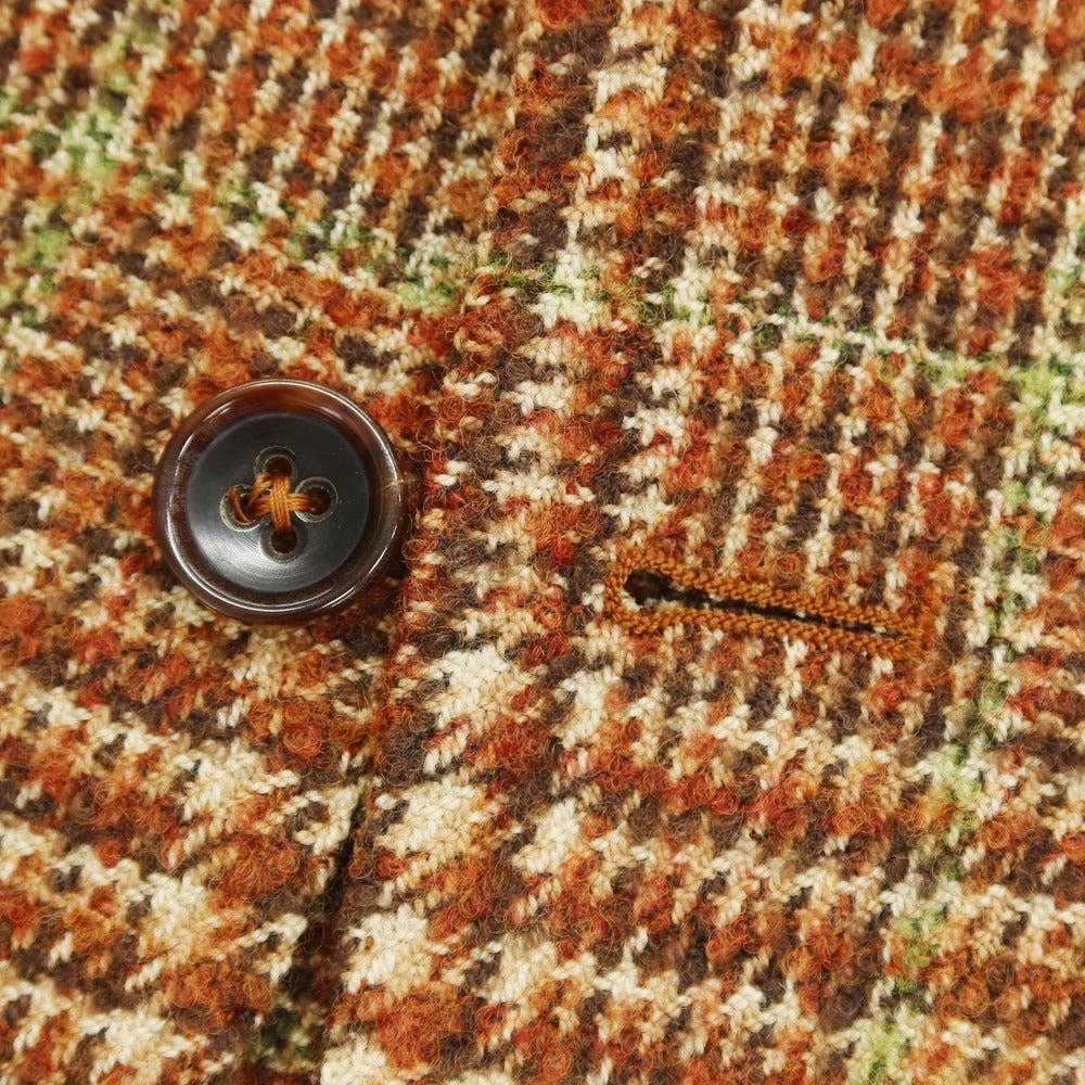 【新品】モンテドーロ Montedoro ウールナイロン チェック カジュアルジャケット ブラウンxグリーン【 50 】【 状態ランクN 】【 メンズ 】