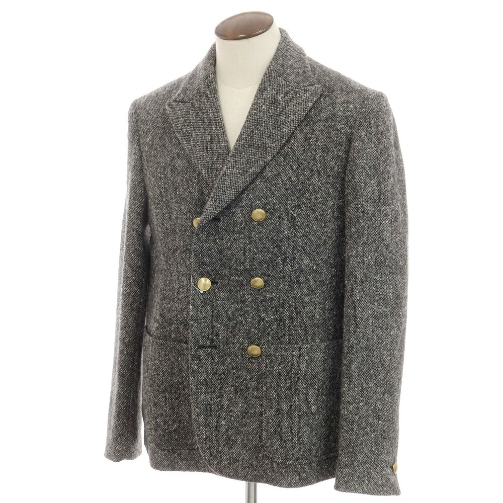【新品】モンテドーロ Montedoro ツイードウール ダブルジャケット グレー【 50 】【 状態ランクN 】【 メンズ 】