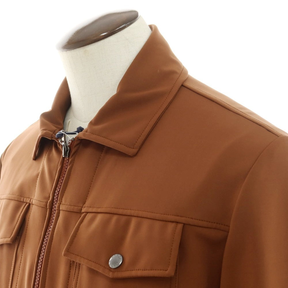 【新品アウトレット】バルバ BARBA ストレッチナイロン ジップアップブルゾン ブラウン【 50 】【 状態ランクN- 】【 メンズ 】