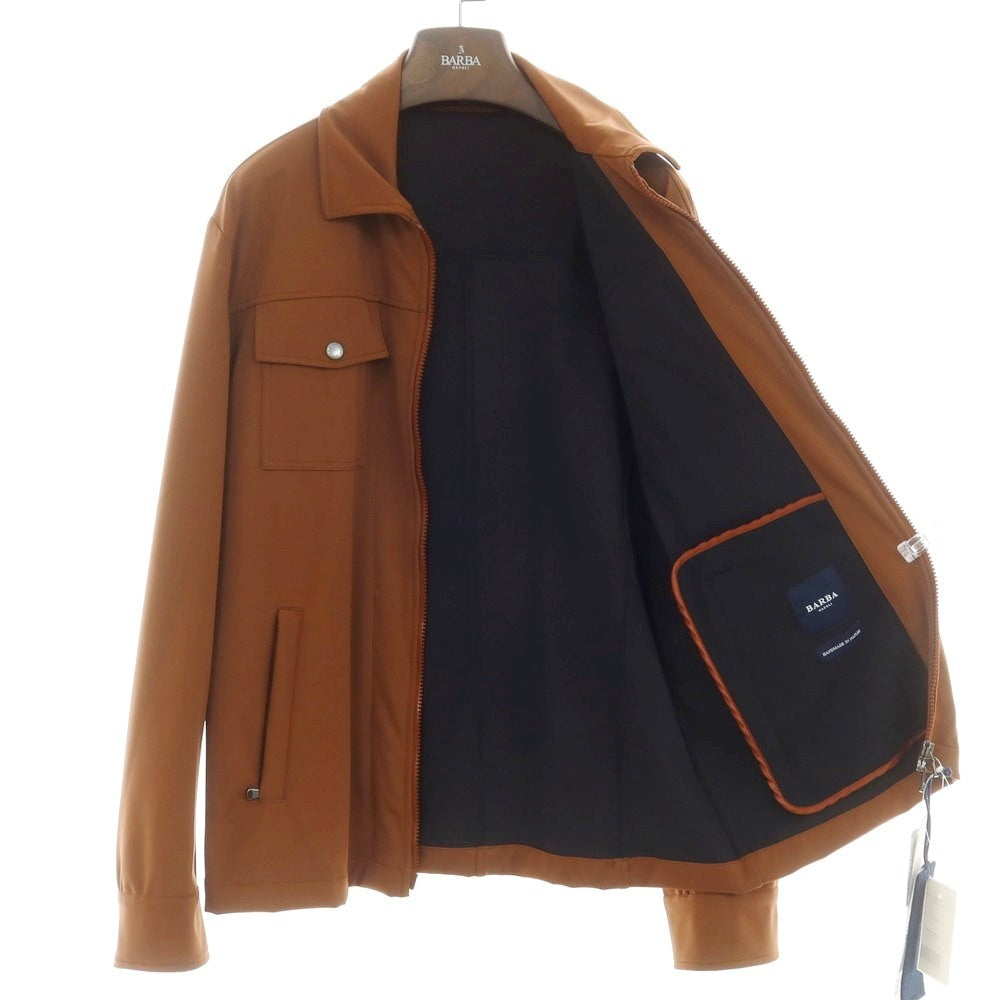 【新品アウトレット】バルバ BARBA ストレッチナイロン ジップアップブルゾン ブラウン【 50 】【 状態ランクN- 】【 メンズ 】