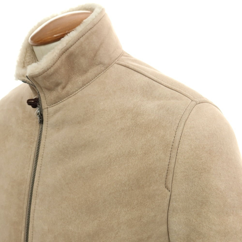 【新品】バルバ BARBA ムートンレザー ジップアップブルゾン ベージュ【 48 】【 状態ランクN 】【 メンズ 】