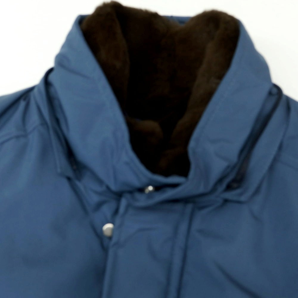 【新品】バルバ BARBA レッキスファーライニング ポリエステル中綿 ダウンコート ブルー【 48 】【 状態ランクN 】【 メンズ 】