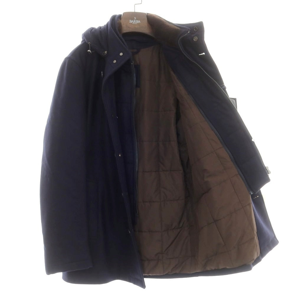 【新品】バルバ BARBA ウール 中綿ダウンコート ネイビー【 48 】【 状態ランクN 】【 メンズ 】
