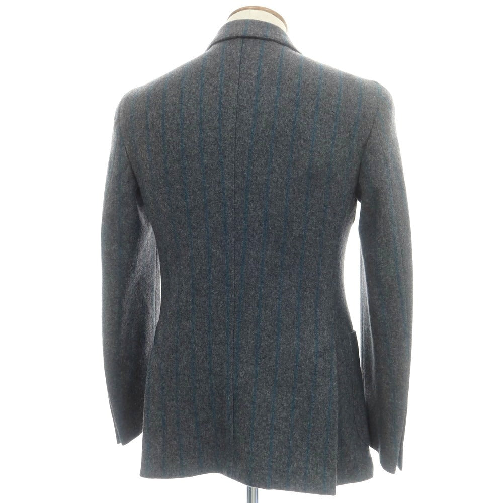 【新品】バルバ BARBA Dynamic Jacket ウールジャージー テーラードジャケット グレーxブルー【 48 】【 状態ランクN 】【 メンズ 】