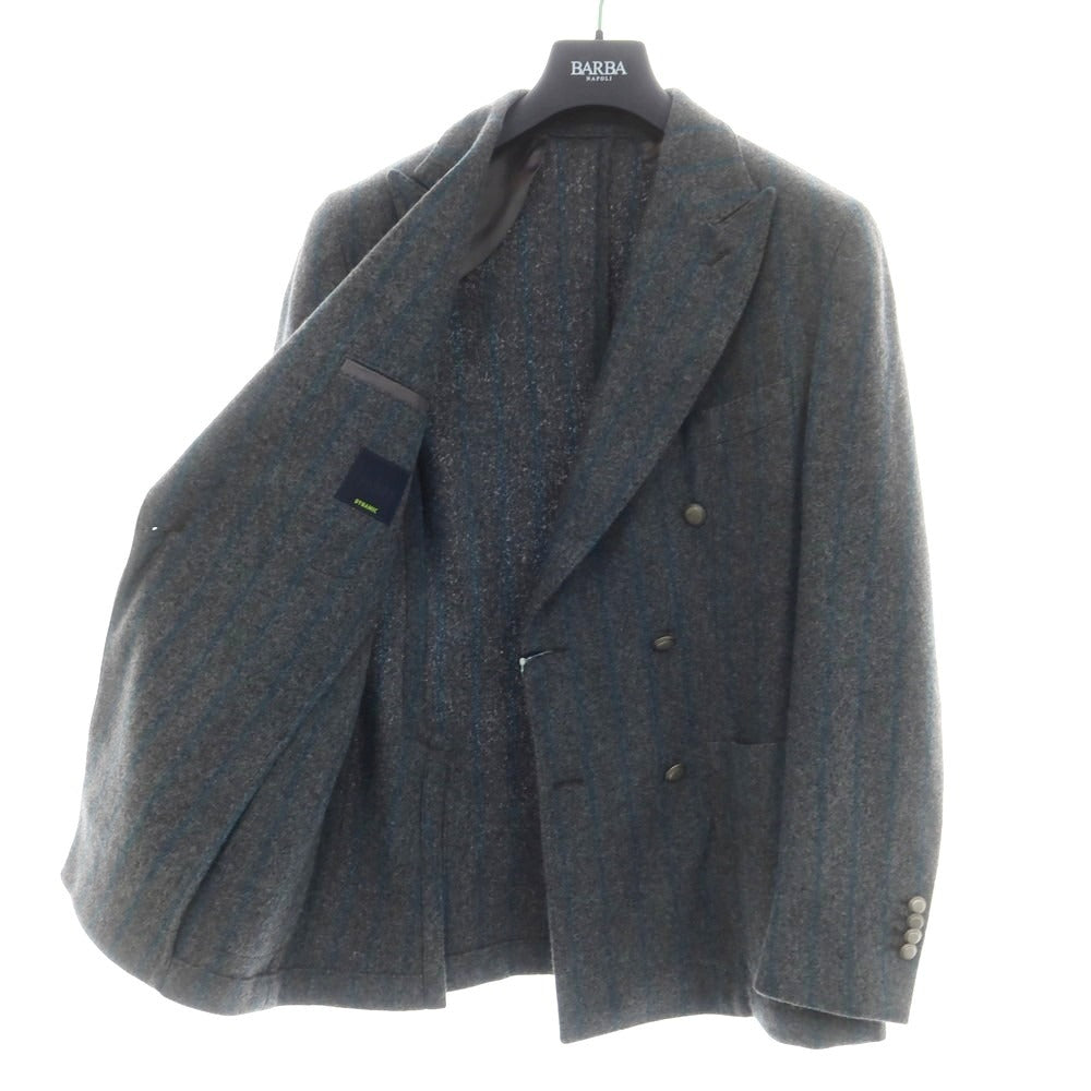 【新品】バルバ BARBA Dynamic Jacket ウールジャージー テーラードジャケット グレーxブルー【 48 】【 状態ランクN 】【 メンズ 】