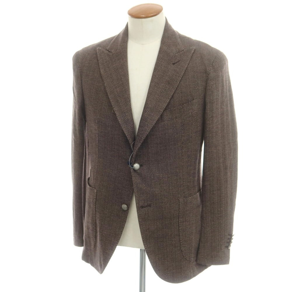 【新品アウトレット】バルバ BARBA Dynamic Jacket ジャージーウールコットン テーラードジャケット ブラウン系【 48 】【 状態ランクN- 】【 メンズ 】