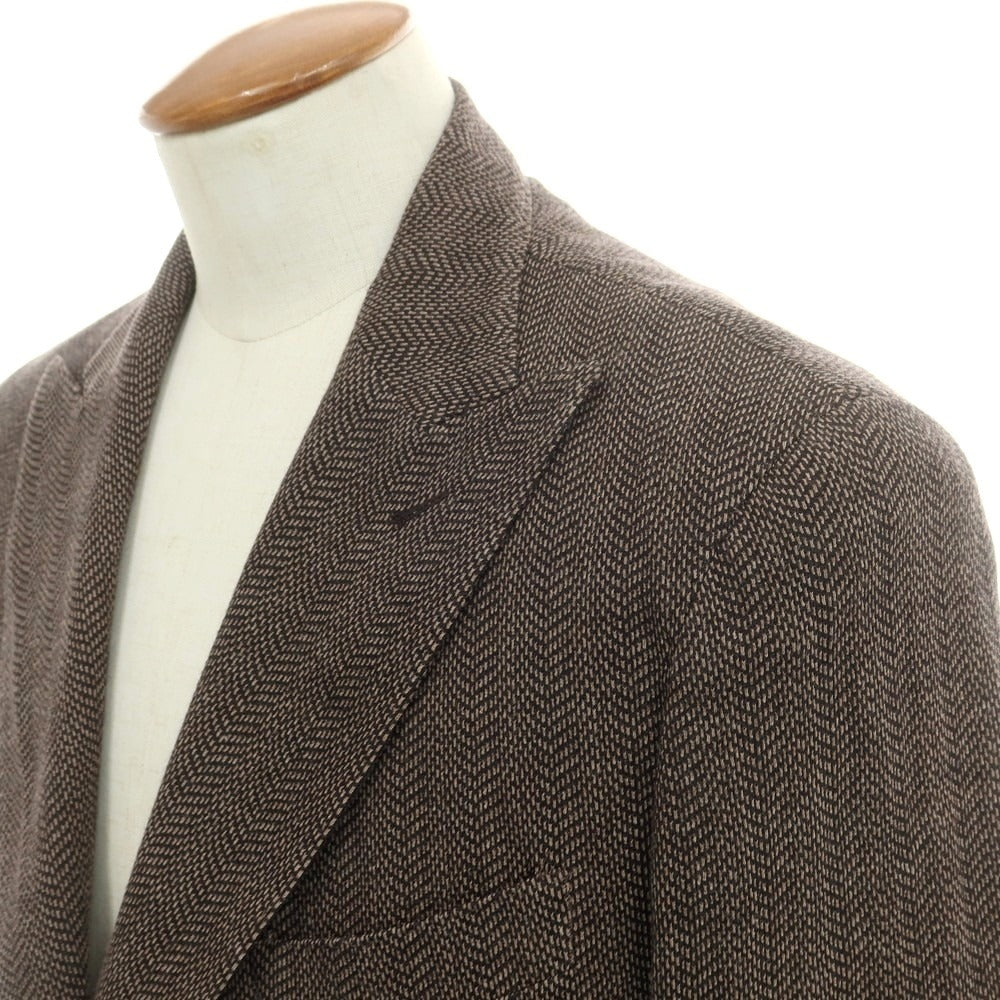 【新品アウトレット】バルバ BARBA Dynamic Jacket ジャージーウールコットン テーラードジャケット ブラウン系【 48 】【 状態ランクN- 】【 メンズ 】
