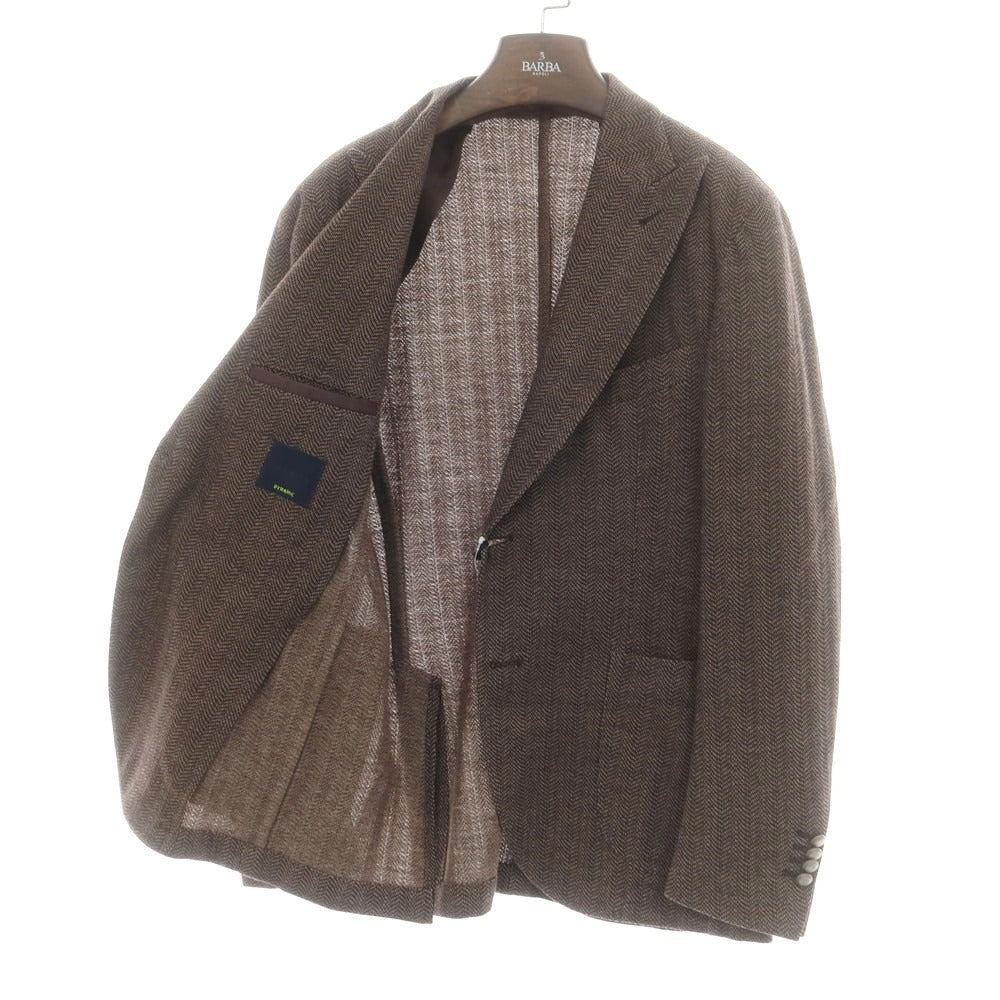 【新品アウトレット】バルバ BARBA Dynamic Jacket ジャージーウールコットン テーラードジャケット ブラウン系【 48 】【 状態ランクN- 】【 メンズ 】
