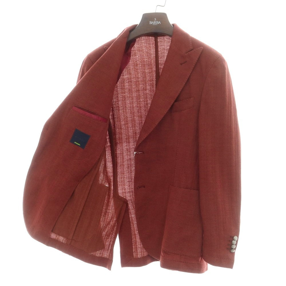 【新品アウトレット】バルバ BARBA Dynamic Jacket ジャージーウールコットン テーラードジャケット レッド系【 46 】【 状態ランクN- 】【 メンズ 】