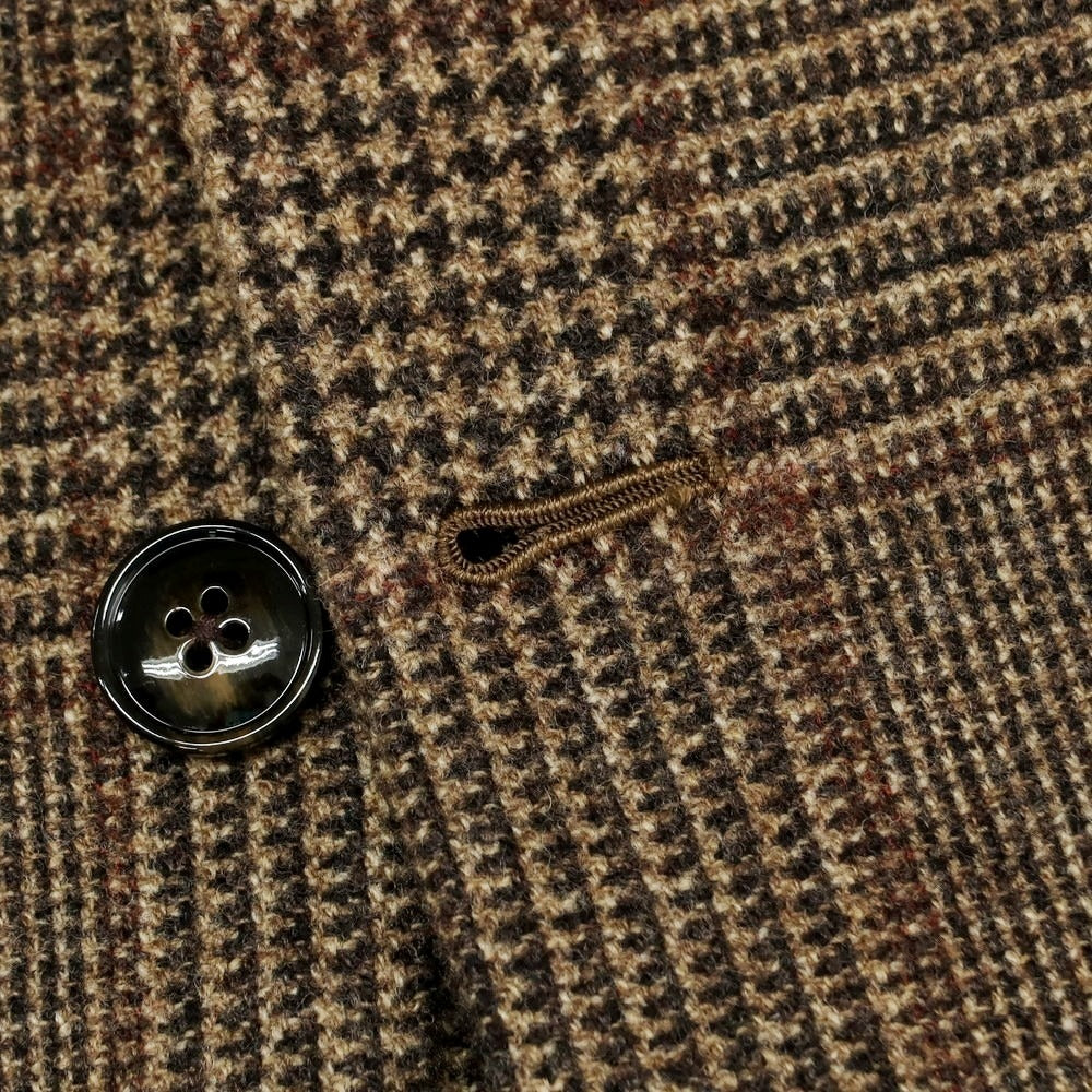 【新品】バルバ BARBA ウールカシミヤ チェック テーラードジャケット ブラウンxブラック【 48 】【 状態ランクN 】【 メンズ 】