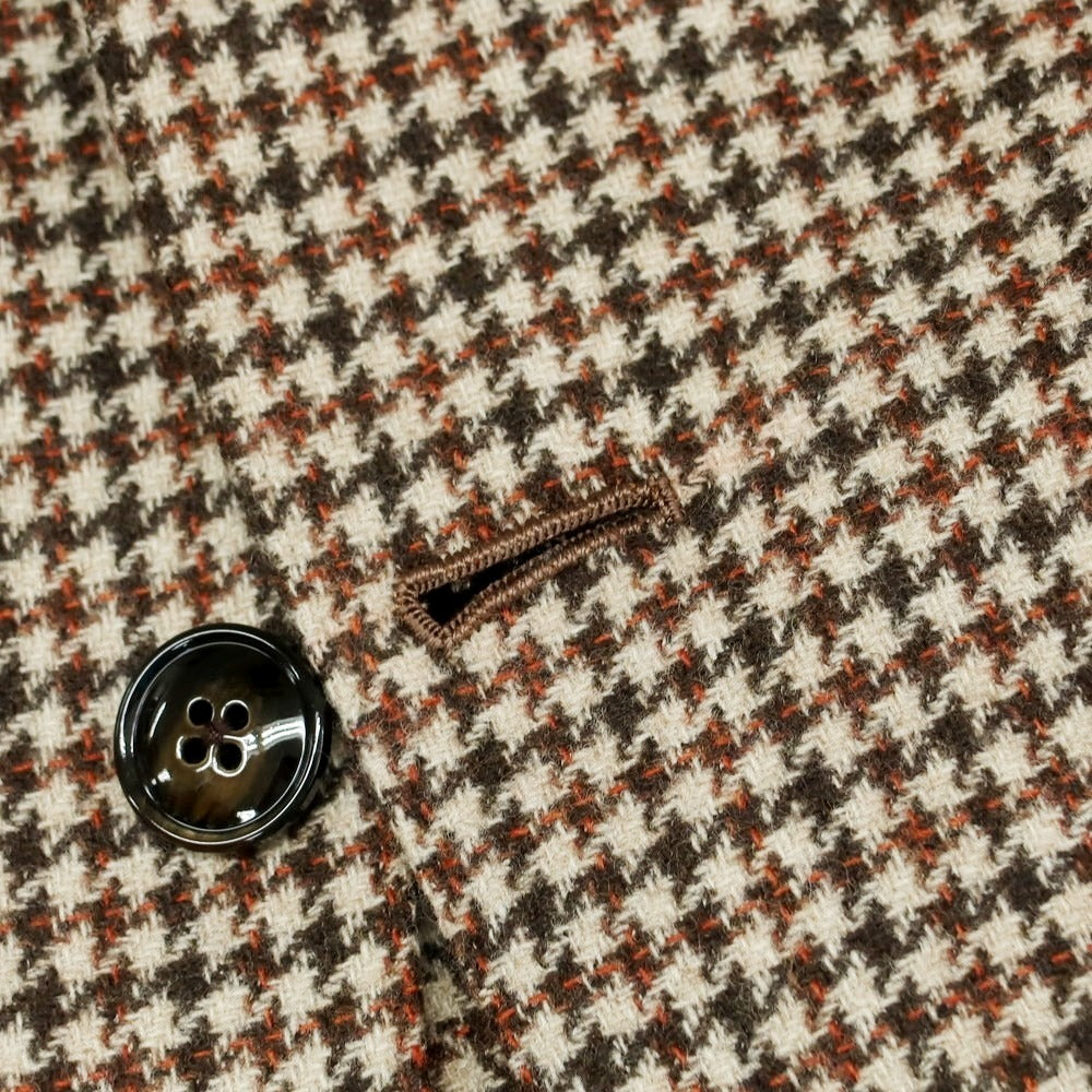 【新品】バルバ BARBA アルパカウールナイロン チェック テーラードジャケット ベージュxブラウン【 48 】【 状態ランクN 】【 メンズ 】