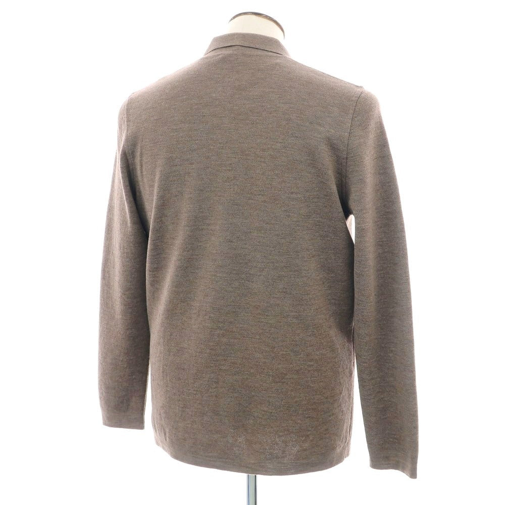 【新品】バルバ BARBA ウール シャツ型 ニット  カーディガン アッシュブラウン系【 50 】【 状態ランクN 】【 メンズ 】