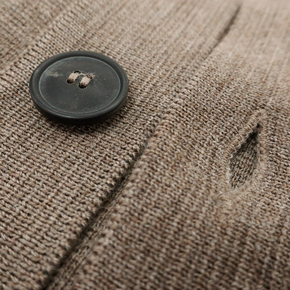 【新品】バルバ BARBA ウール シャツ型 ニット  カーディガン アッシュブラウン系【 50 】【 状態ランクN 】【 メンズ 】