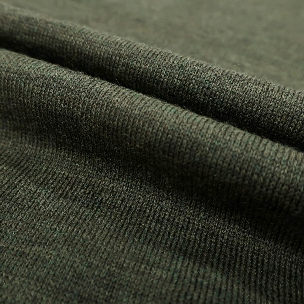 【新品】バルバ BARBA ハイゲージ ウール ハーフジップ 長袖  ポロニット オリーブ【 50 】【 状態ランクN 】【 メンズ 】