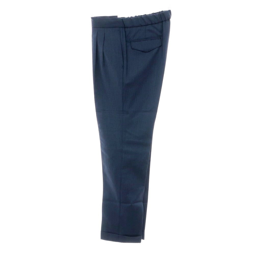 【新品】バルバ BARBA ROMA ウール  イージースラックスパンツ ネイビー【 48 】【 状態ランクN 】【 メンズ 】