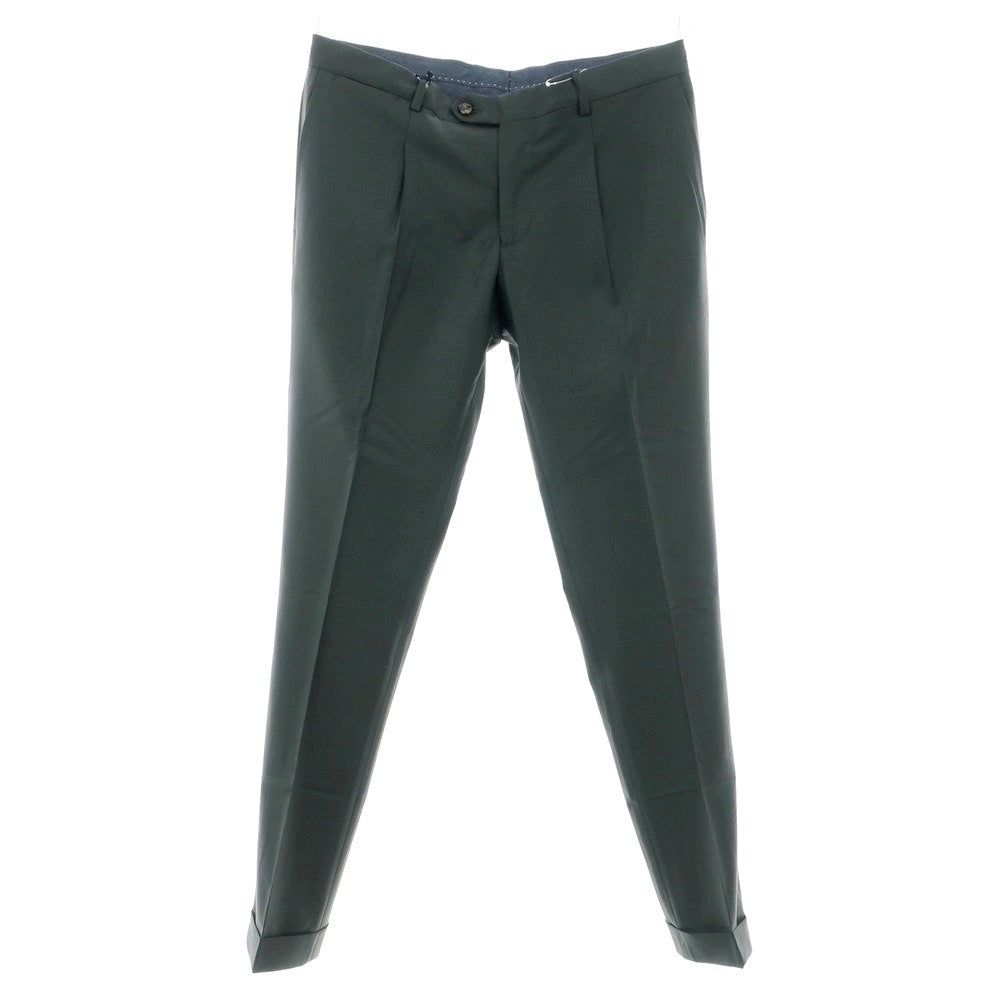 【新品】バルバ BARBA NAPOLI ウールカシミヤ  ドレススラックスパンツ ダークグリーン系【 48 】【 状態ランクN 】【 メンズ 】