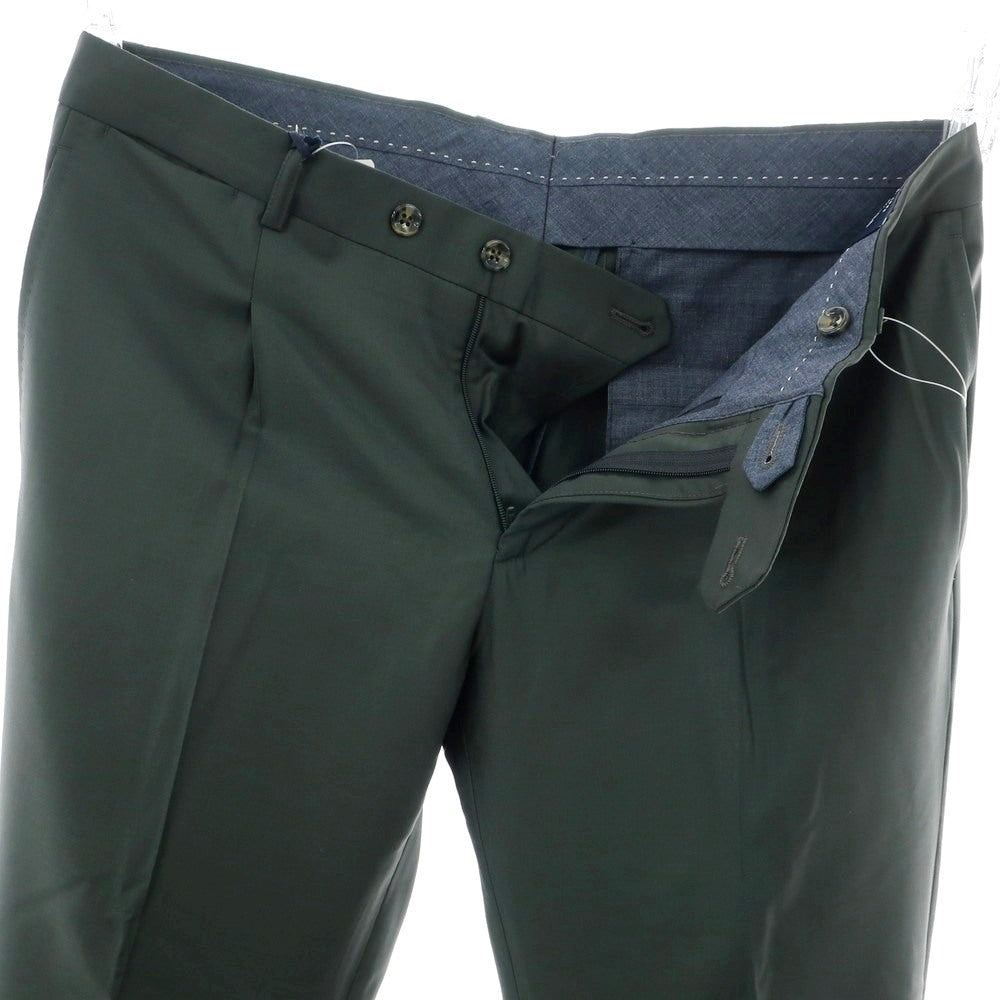 【新品】バルバ BARBA NAPOLI ウールカシミヤ  ドレススラックスパンツ ダークグリーン系【 48 】【 状態ランクN 】【 メンズ 】