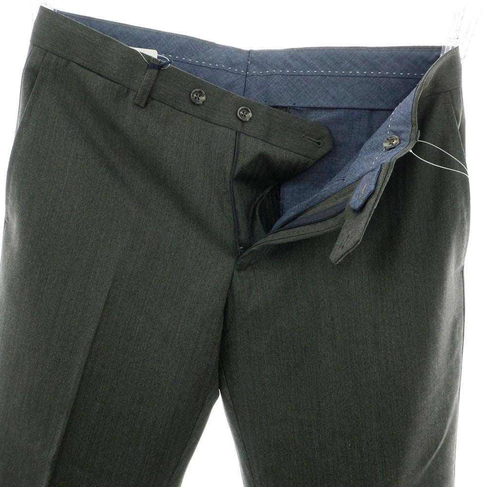 【新品】バルバ BARBA MILANO ウール ドレススラックスパンツ ダークオリーブxブラック【 48 】【 状態ランクN 】【 メンズ 】