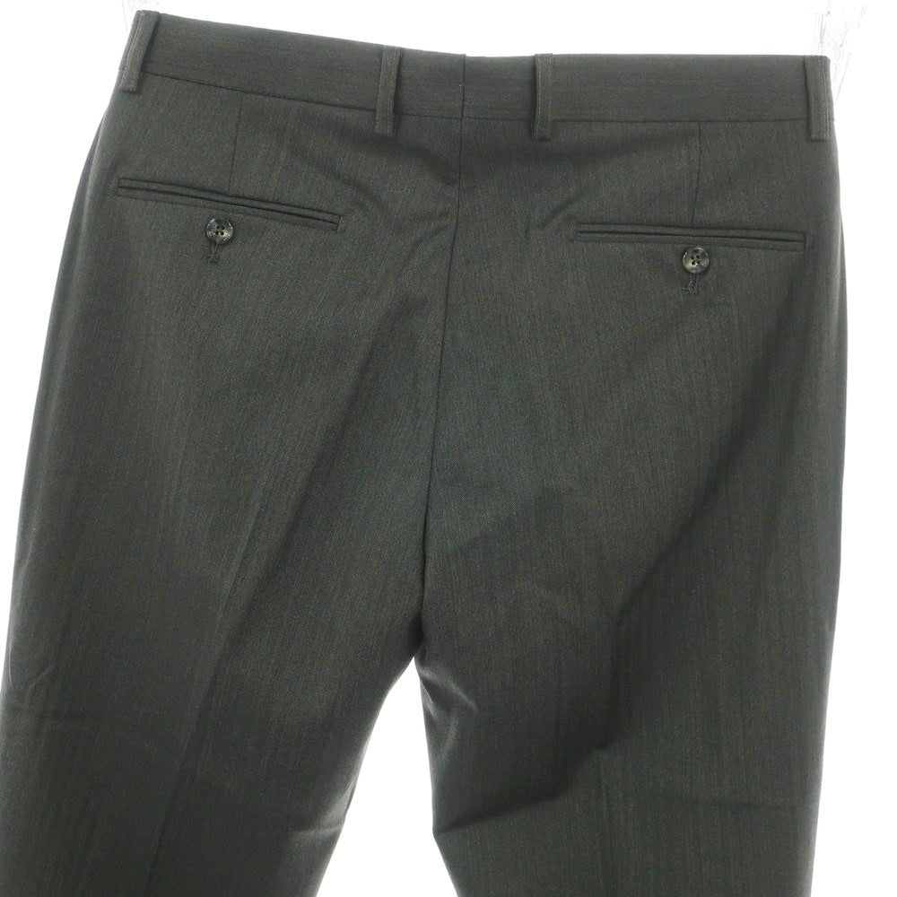 【新品】バルバ BARBA MILANO ウール ドレススラックスパンツ ダークオリーブxブラック【 48 】【 状態ランクN 】【 メンズ 】