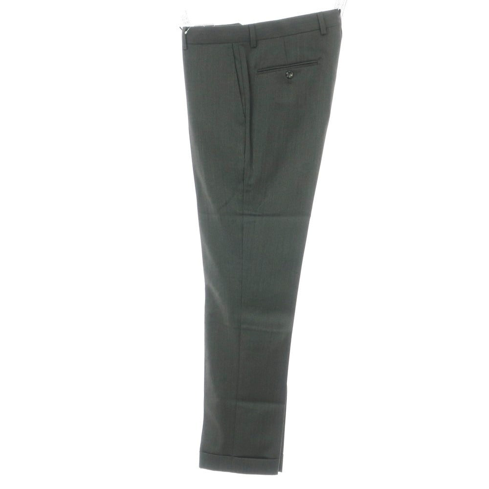 【新品】バルバ BARBA MILANO ウール ドレススラックスパンツ ダークオリーブxブラック【 48 】【 状態ランクN 】【 メンズ 】