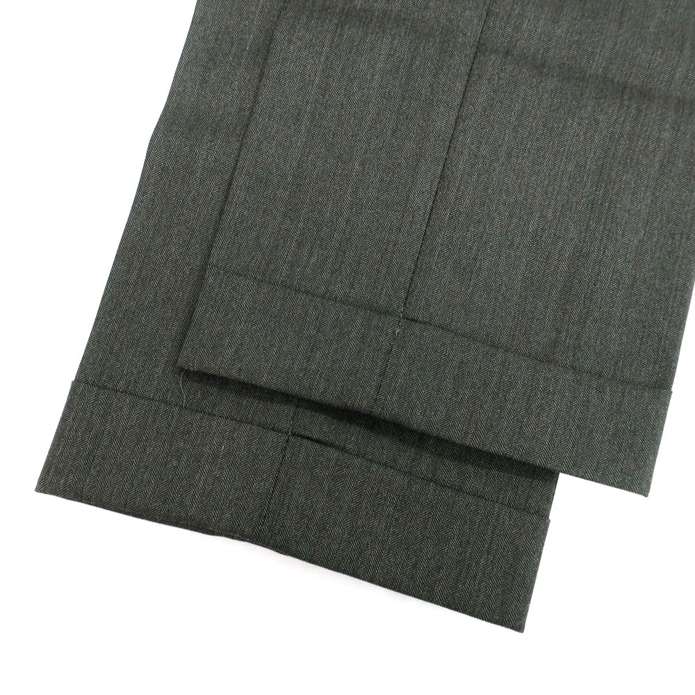 【新品】バルバ BARBA MILANO ウール ドレススラックスパンツ ダークオリーブxブラック【 48 】【 状態ランクN 】【 メンズ 】