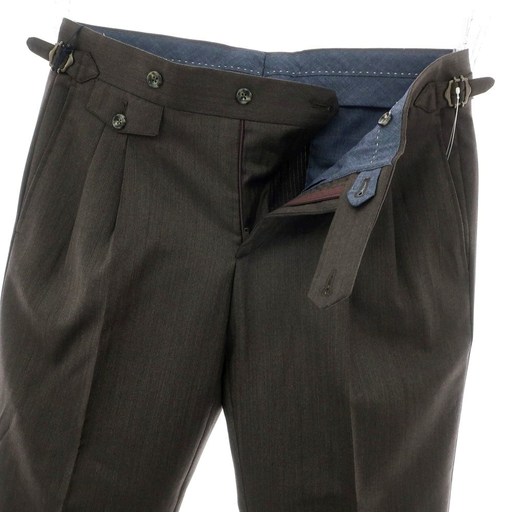 【新品】バルバ BARBA PARMA ウール ドレススラックスパンツ ダークブラウン【 48 】【 状態ランクN 】【 メンズ 】