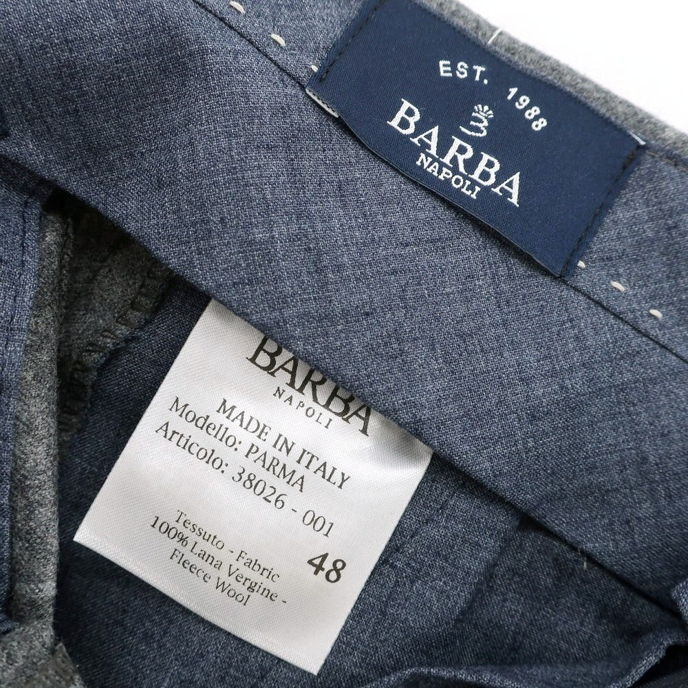 【新品】バルバ BARBA PARMA ウール ウィンドウペンチェック ドレススラックスパンツ グレー【 48 】【 状態ランクN 】【 メンズ 】