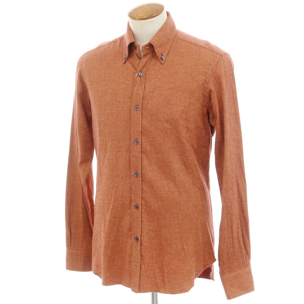 【新品】バルバ ダンディライフ BARBA DANDY LIFE コットンネル カジュアルシャツ オレンジ【 39 】【 状態ランクN 】【 メンズ 】