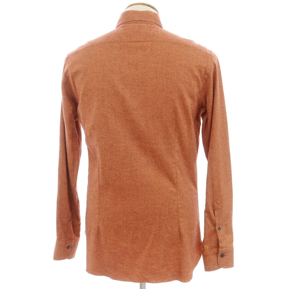 【新品】バルバ ダンディライフ BARBA DANDY LIFE コットンネル カジュアルシャツ オレンジ【 39 】【 状態ランクN 】【 メンズ 】