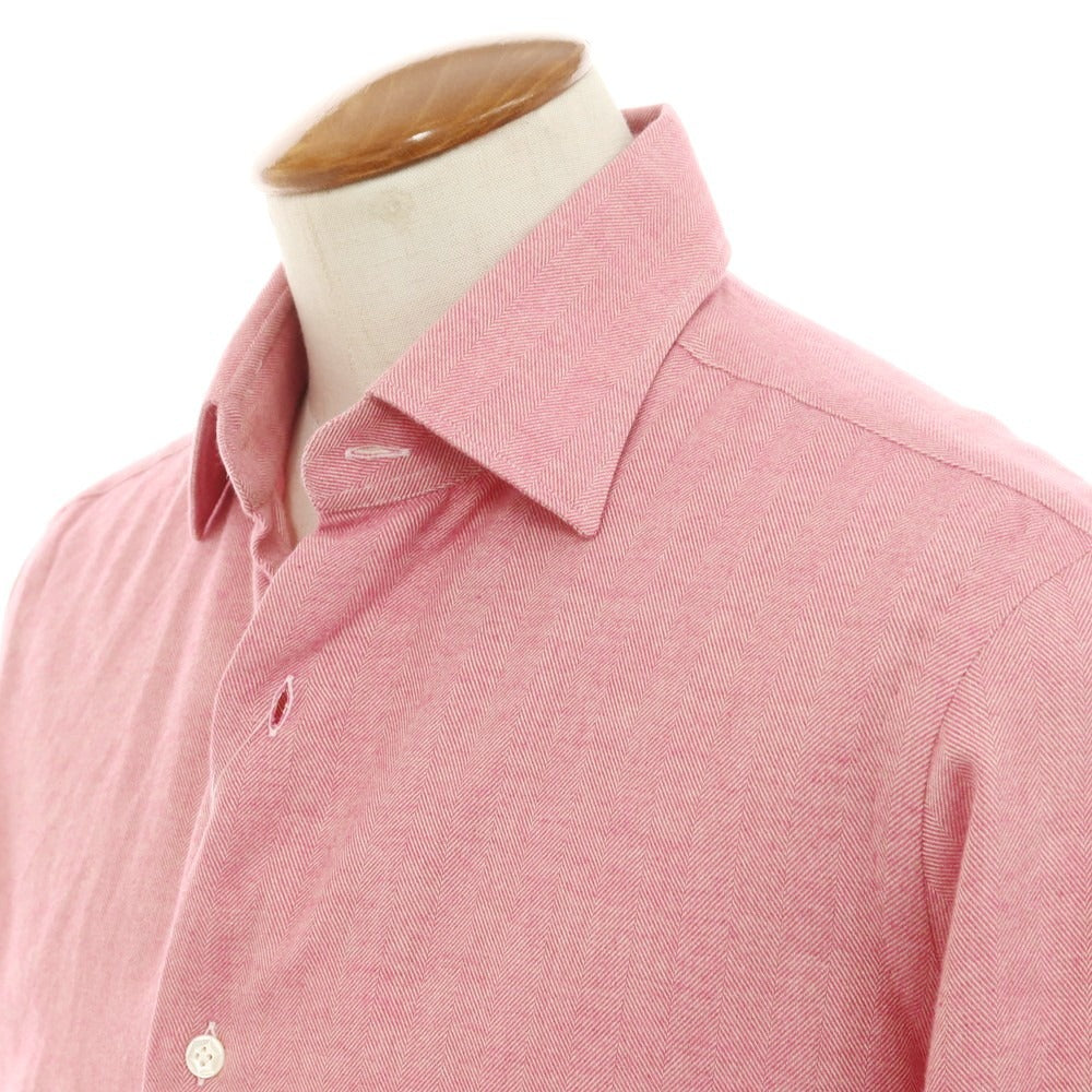 【新品】バルバ ダンディライフ BARBA DANDY LIFE コットンネル カジュアルシャツ ピンク【 39 】【 状態ランクN 】【 メンズ 】