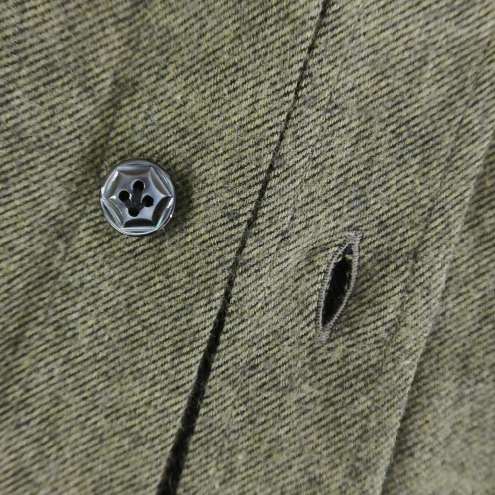 【新品】バルバ ダンディライフ BARBA DANDY LIFE コットンネル カジュアルシャツ オリーブ【 39 】【 状態ランクN 】【 メンズ 】