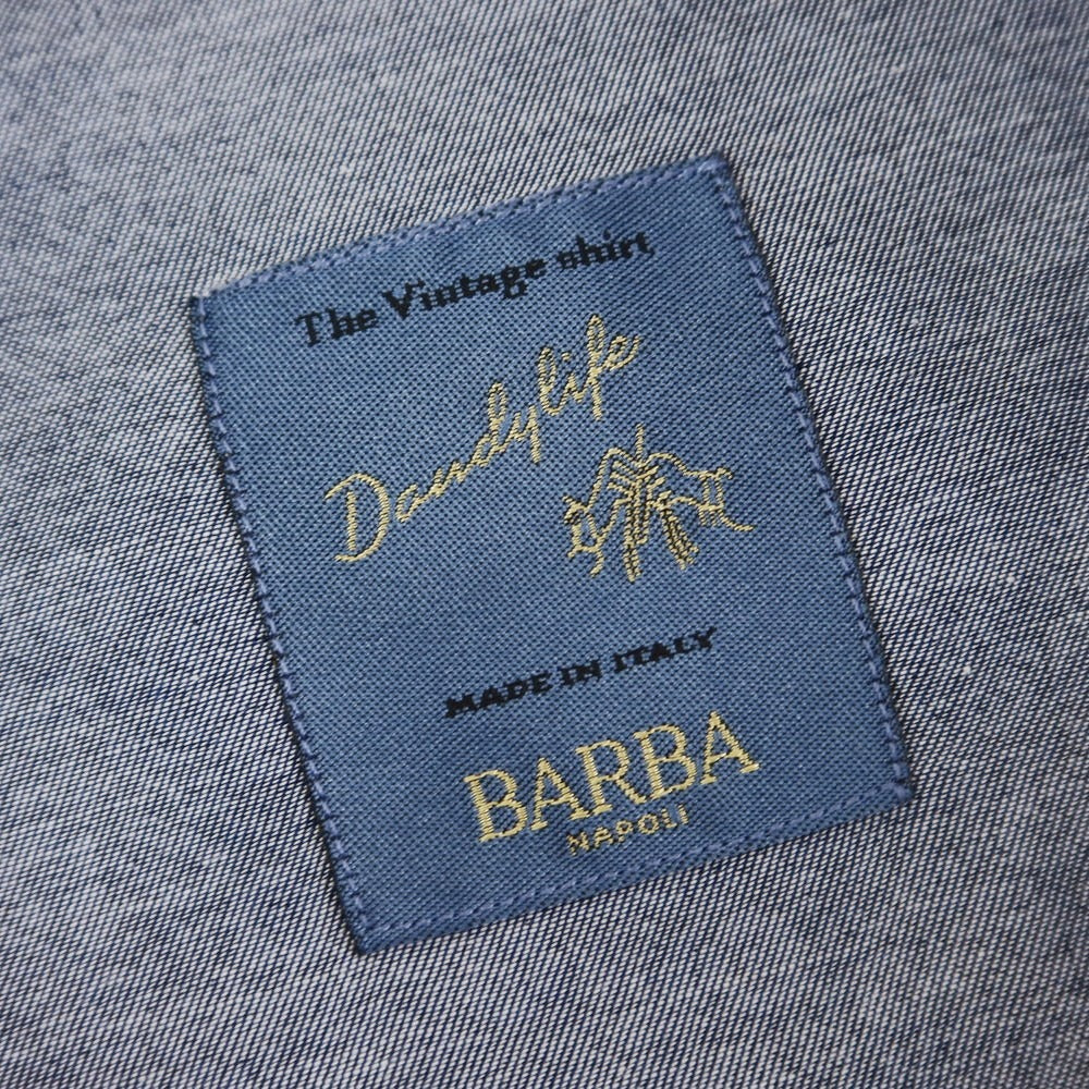 【新品】バルバ ダンディライフ BARBA DANDY LIFE コットン フラワー柄 ウエスタンシャツ ネイビー【 39 】【 状態ランクN 】【 メンズ 】