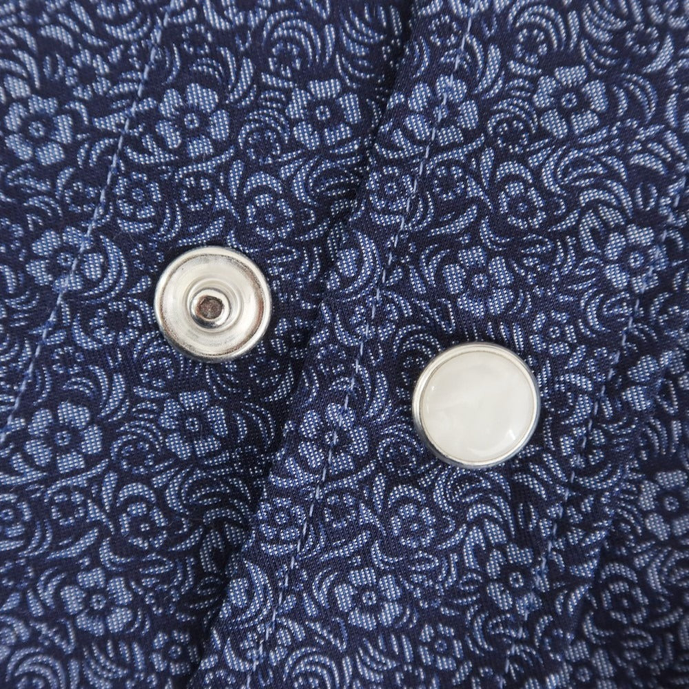 【新品】バルバ ダンディライフ BARBA DANDY LIFE コットン フラワー柄 ウエスタンシャツ ネイビー【 39 】【 状態ランクN 】【 メンズ 】