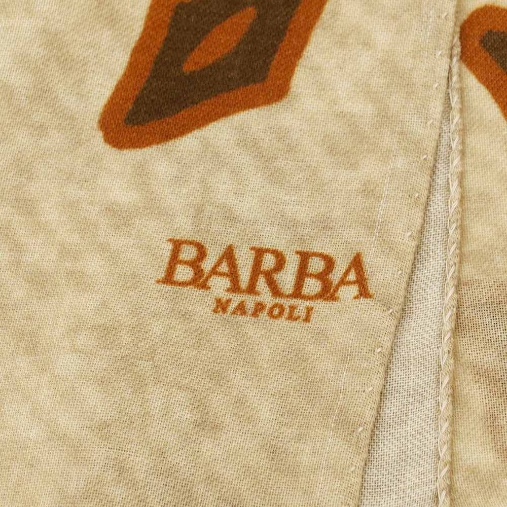 【新品】バルバ BARBA ウール ストール ベージュxブラウ【 状態ランクN 】【 メンズ 】