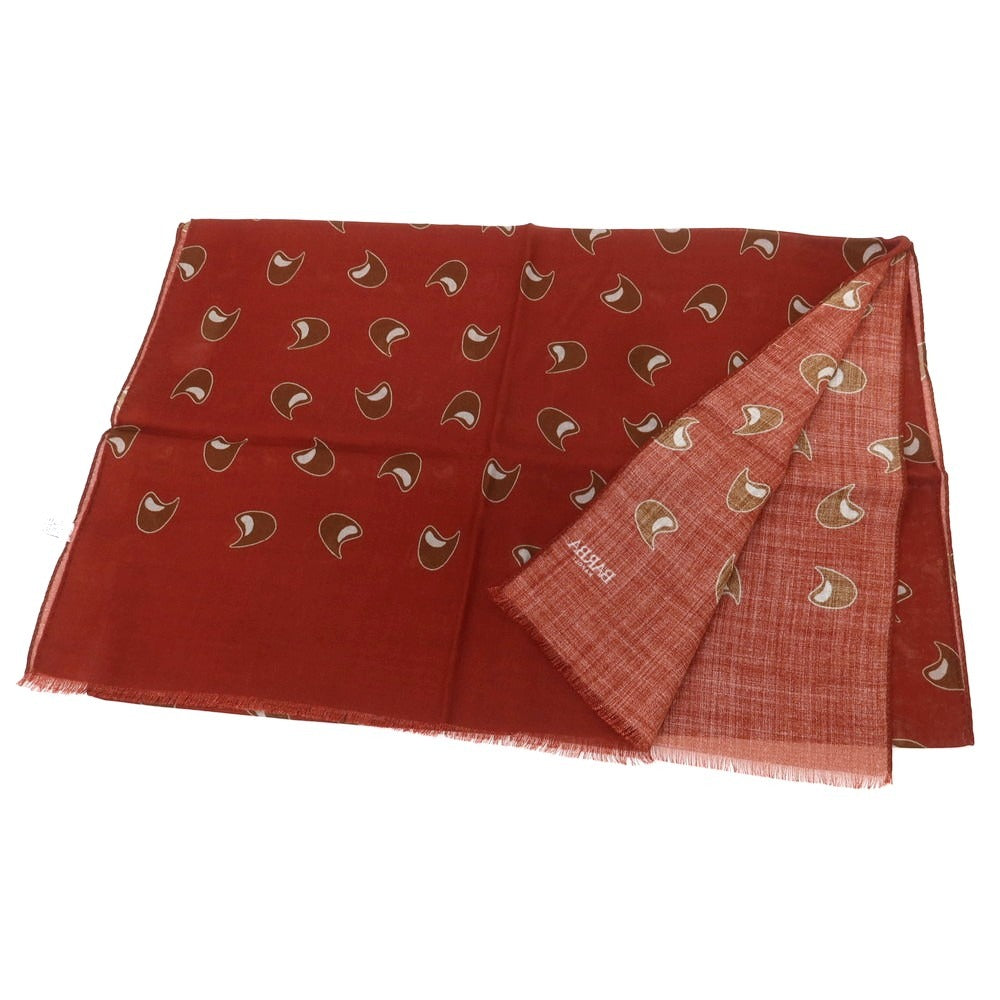 【新品】バルバ BARBA ウール ストール バーガンディxブラウン【 状態ランクN 】【 メンズ 】