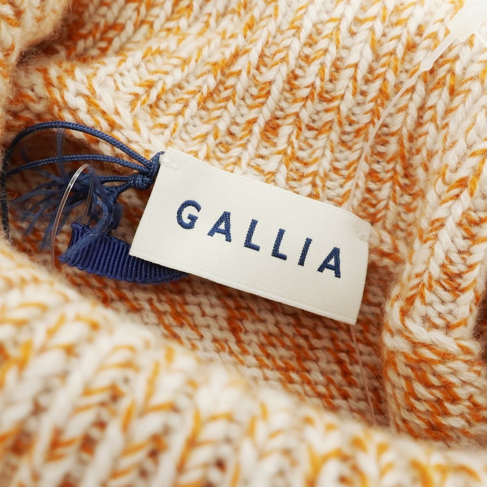 【新品】ガリア GALLIA カシミヤ タートルネック プルオーバーニット オレンジxホワイト【 50 】【 状態ランクN 】【 メンズ 】