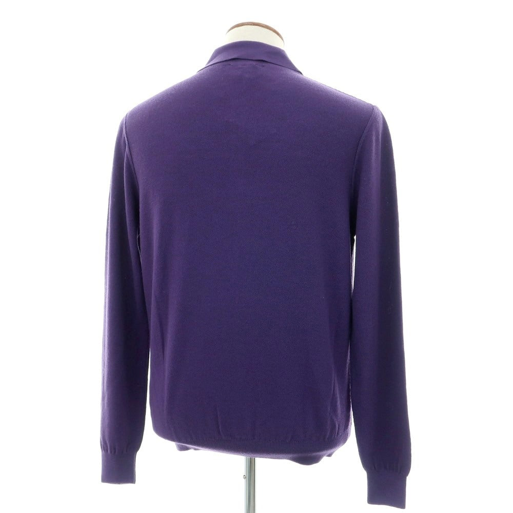 【新品】ガリア GALLIA ウール 長袖 ポロニット パープル【 50 】【 状態ランクN 】【 メンズ 】