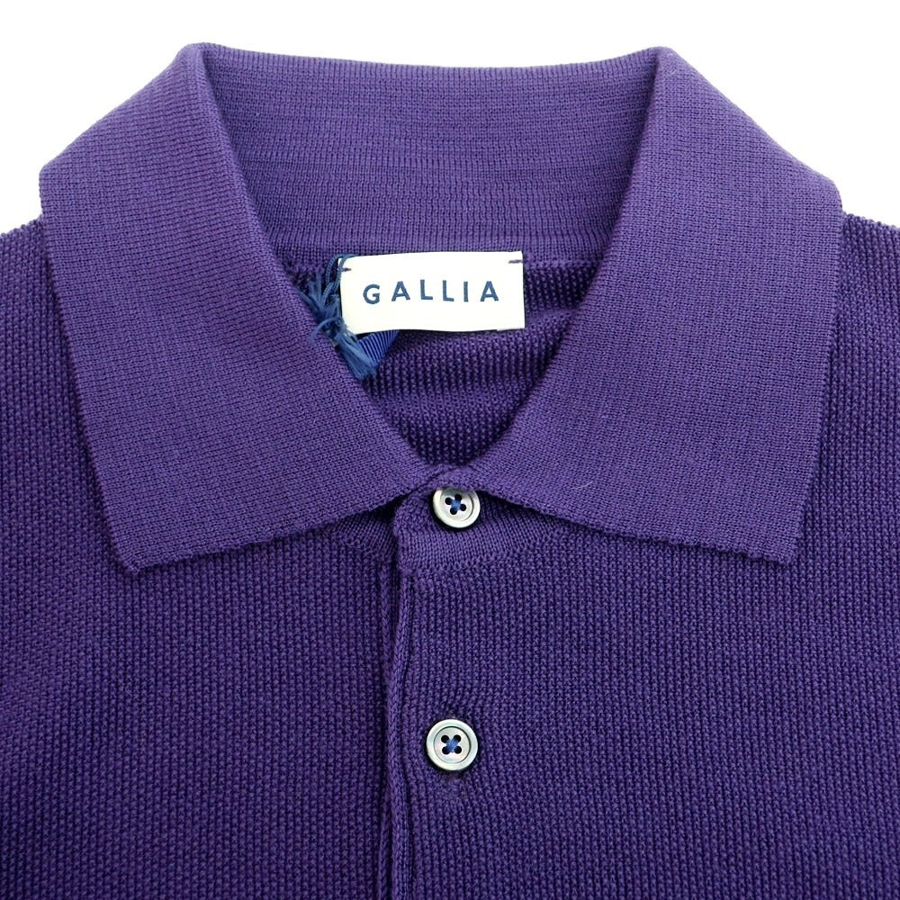 【新品】ガリア GALLIA ウール 長袖 ポロニット パープル【 50 】【 状態ランクN 】【 メンズ 】