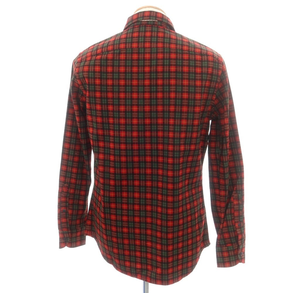 【新品】グランシャツ Glanshirt コットン チェック カジュアルシャツ レッドxグリーン【 38 】【 状態ランクN 】【 メンズ 】