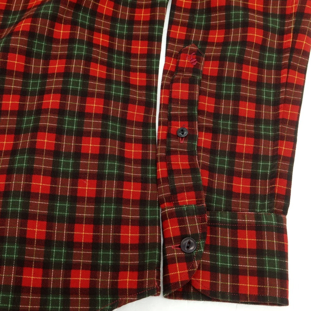 【新品】グランシャツ Glanshirt コットン チェック カジュアルシャツ レッドxグリーン【 38 】【 状態ランクN 】【 メンズ 】