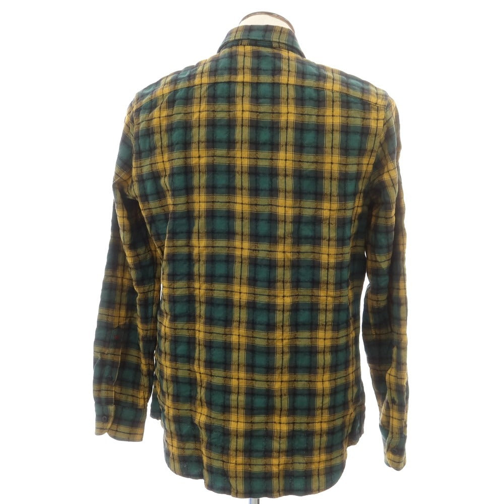 【新品】グランシャツ Glanshirt コットンウール チェック カジュアルシャツ グリーンxマスタード系【 41 】【 状態ランクN 】【 メンズ 】