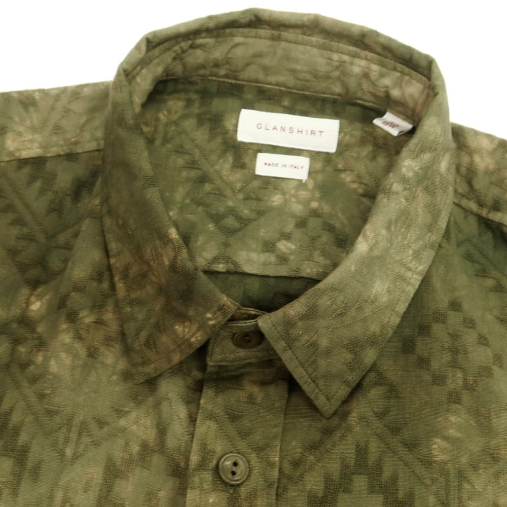 【新品】グランシャツ Glanshirt コットン カジュアルシャツ オリーブ【 40 】【 状態ランクN 】【 メンズ 】