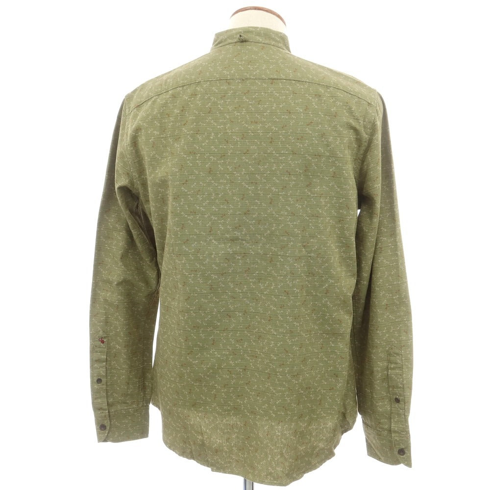 【新品】グランシャツ Glanshirt コットン バンドカラー カジュアルシャツ グリーン系【 40 】【 状態ランクN 】【 メンズ 】