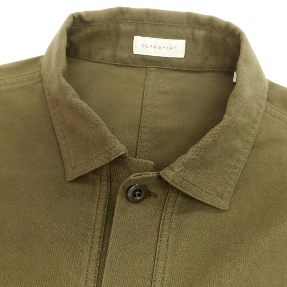【新品】グランシャツ Glanshirt ストレッチ コットン  カジュアルシャツ オリーブ【 40 】【 状態ランクN 】【 メンズ 】